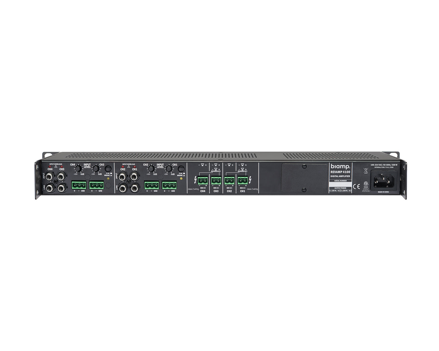 APAR4100 - Apart Revamp 4100 4Ch Class D Fanless Amplifier 4 x 100W @ 4ohm 1U Image 2
