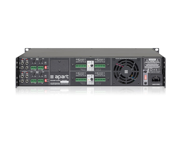 APAR4240T - Apart Revamp 4240T 4Ch Class D Amplifier 4 x 240W 100V or 4ohm 2U Image 2