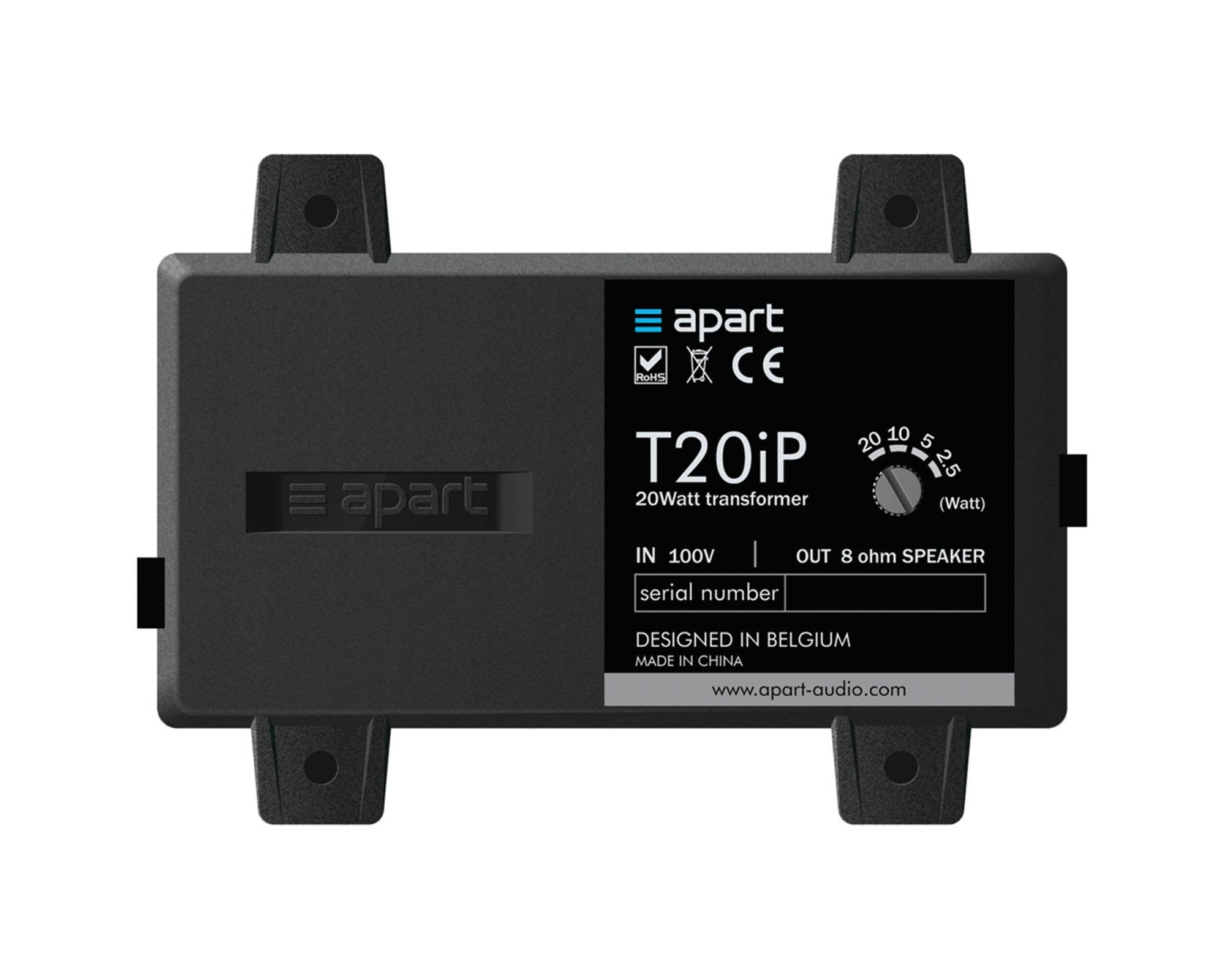 APAT20IP - Apart T20IP Waterproof Transformer 8ohm to 100V Tapped to 20 or 10 or 5 or 2.5W Image 1