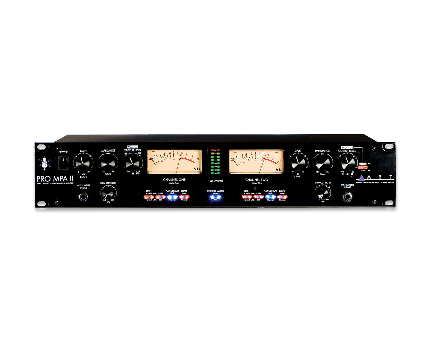 ARTPROMPAII - ART Pro Audio Pro MPA II 2Ch Microphone Preamp 2x 12AX7 Tubes 2U Image 1