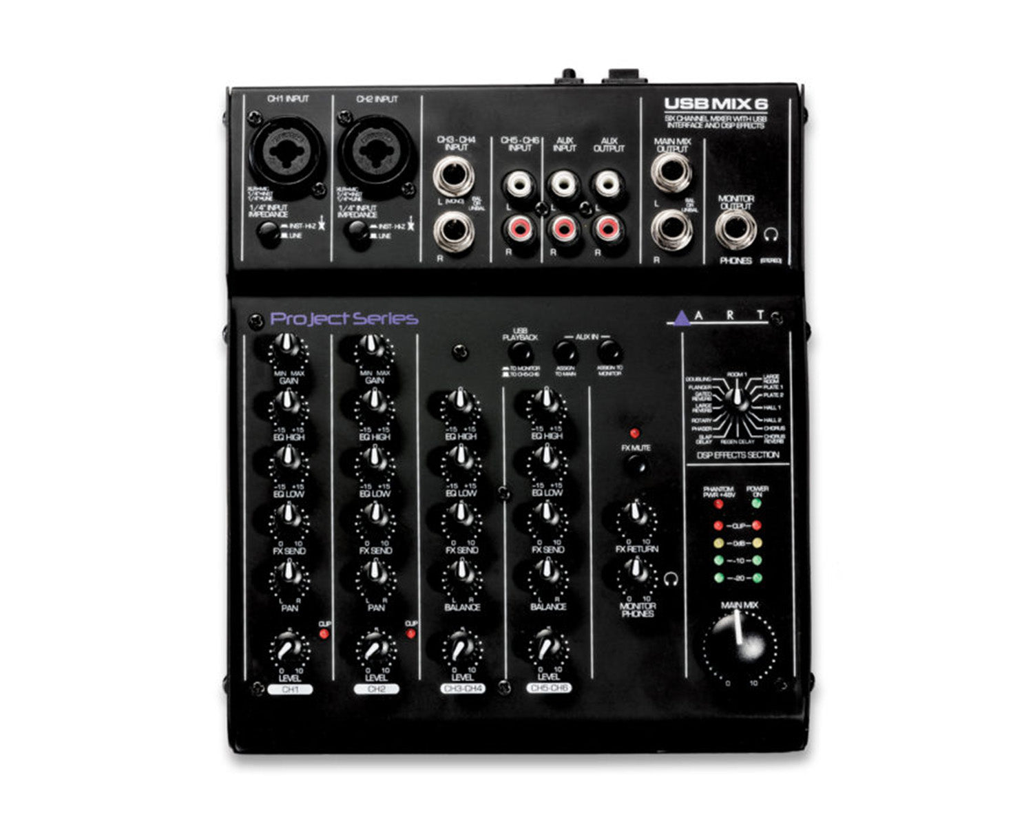 ARTUSBMIX6 - ART Pro Audio USBMix6 6 Channel USB Mixer PC Interface Image 2