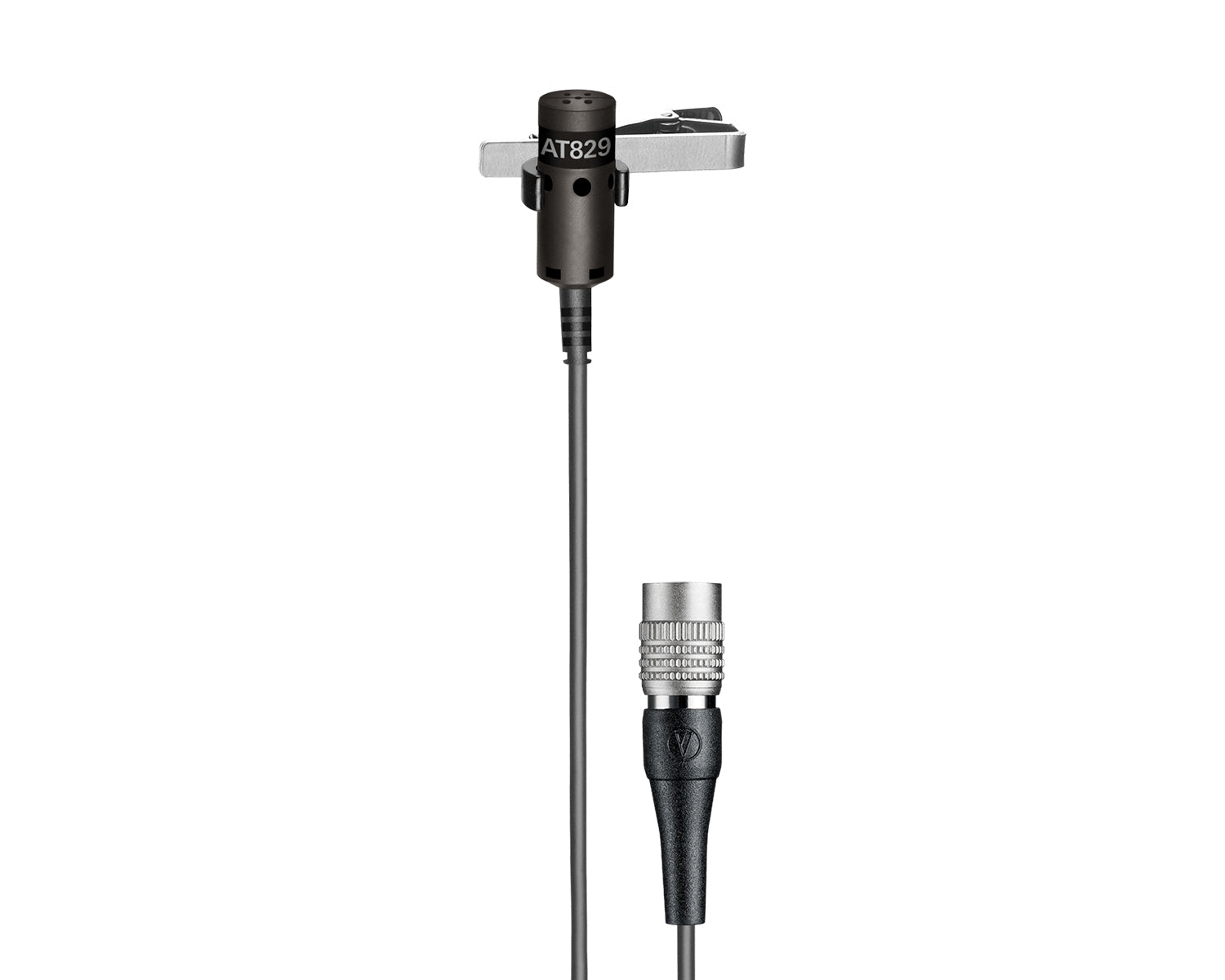 AUDAT829CW - Audio Technica AT829cW Mini Cardioid Condenser Lavalier Mic cW 4 Pin Plug BLACK Image 1