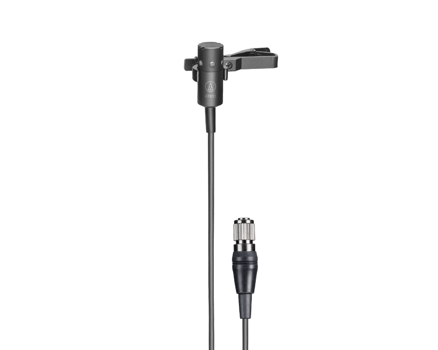 AUDAT831CH - Audio Technica AT831cH Miniature Cardioid Lavalier Mic with cH style Plug BLACK Image 1