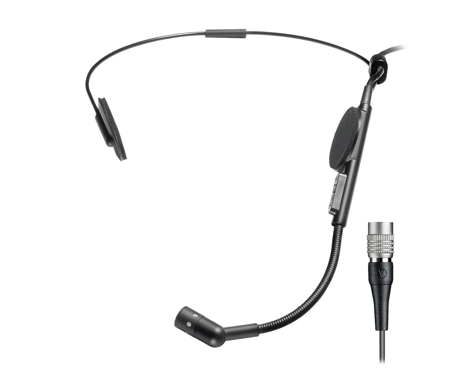 AUDATM73CW - Audio Technica ATM73cW Hi Quality Cardioid Condenser Headmic cW 4 Pin Plug BLACK Image 1