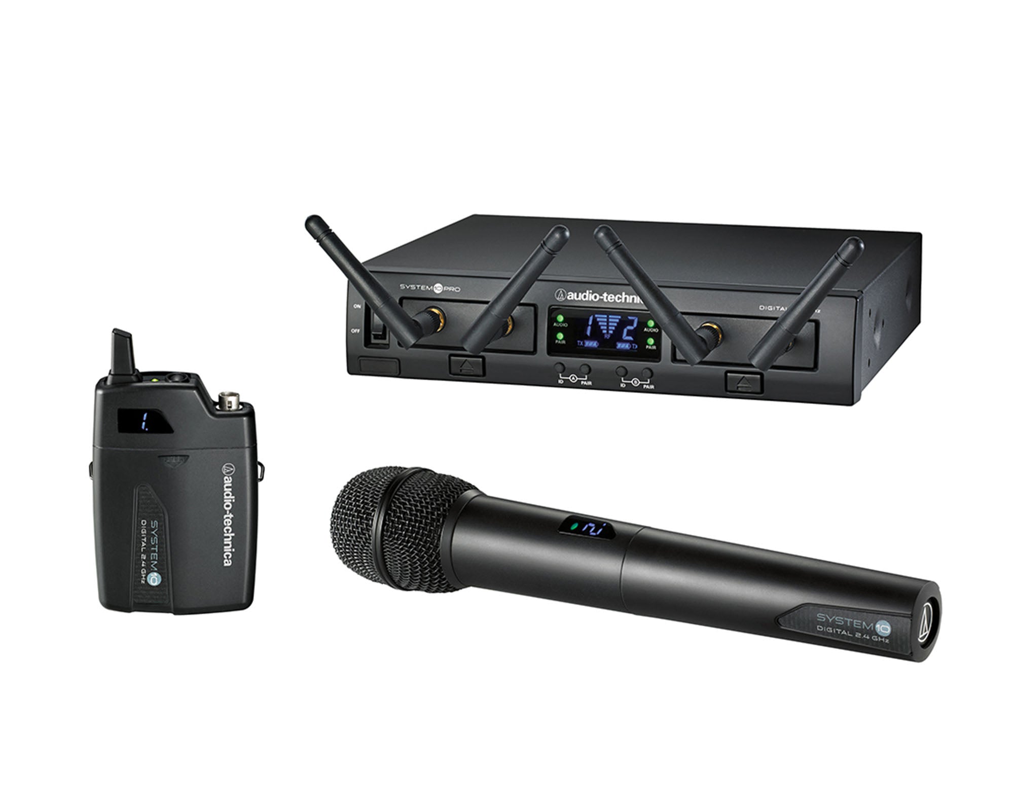 AUDATW1312 - Audio Technica ATW 1312 System 10 PRO DUAL Rack 2.4GHz H or held and B or pack System Image 1