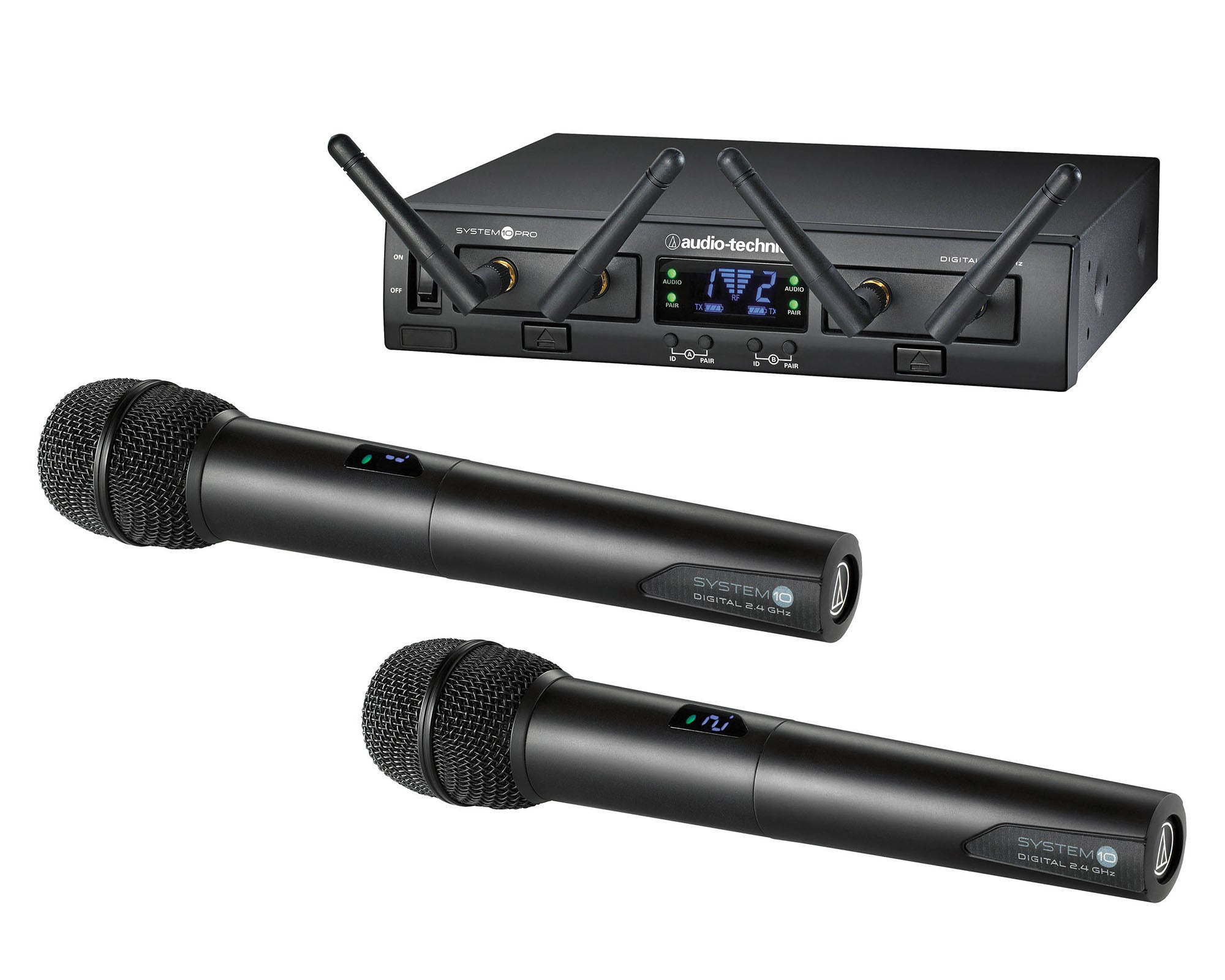 AUDATW1322 - Audio Technica ATW 1322 System 10 PRO DUAL Rack Mount 2.4GHz Handheld Mic System Image 1