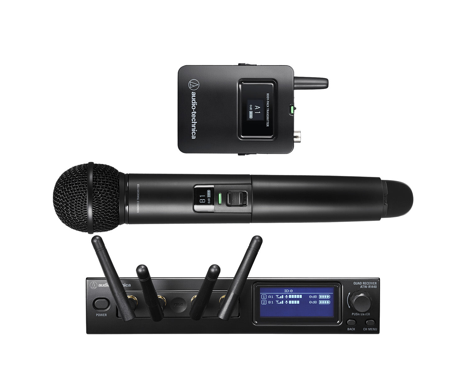 AUDATW1423 - Audio Technica ATW 1423 System 20 PRO Body Pack or Handheld DUAL System 2.4GHz Image 1