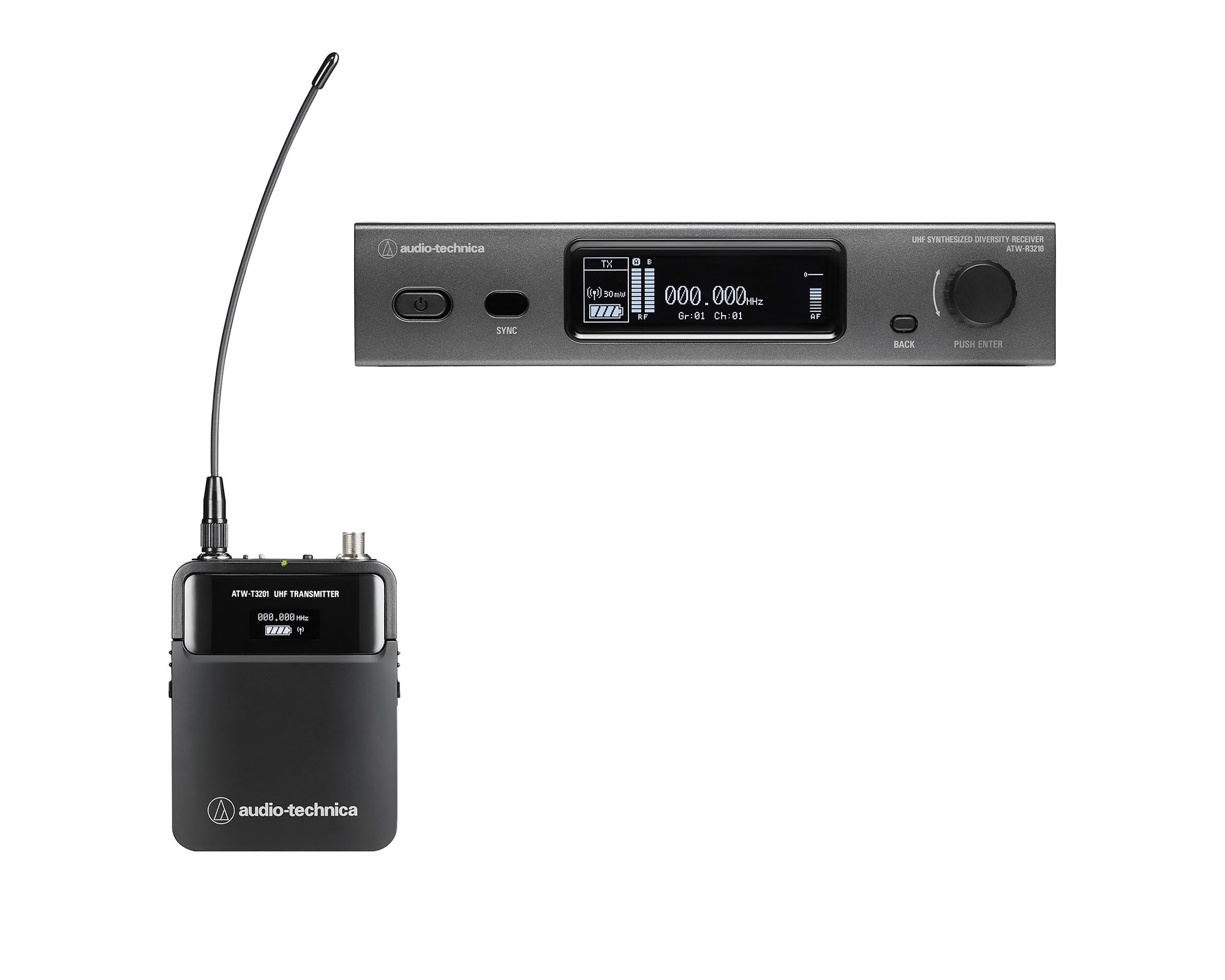 AUDATW3211EF1 - Audio Technica ATW 3211 (EF1) Bodypack Wireless Mic System Ex Mic 590 650MHz Image 1