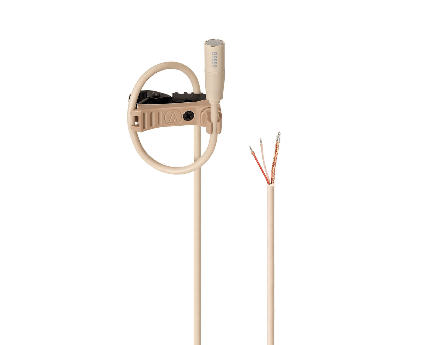 AUDBP899CTH - Audio Technica BP899c TH Submini Omni Condenser Lavalier Mic Unterminated Beige Image 1