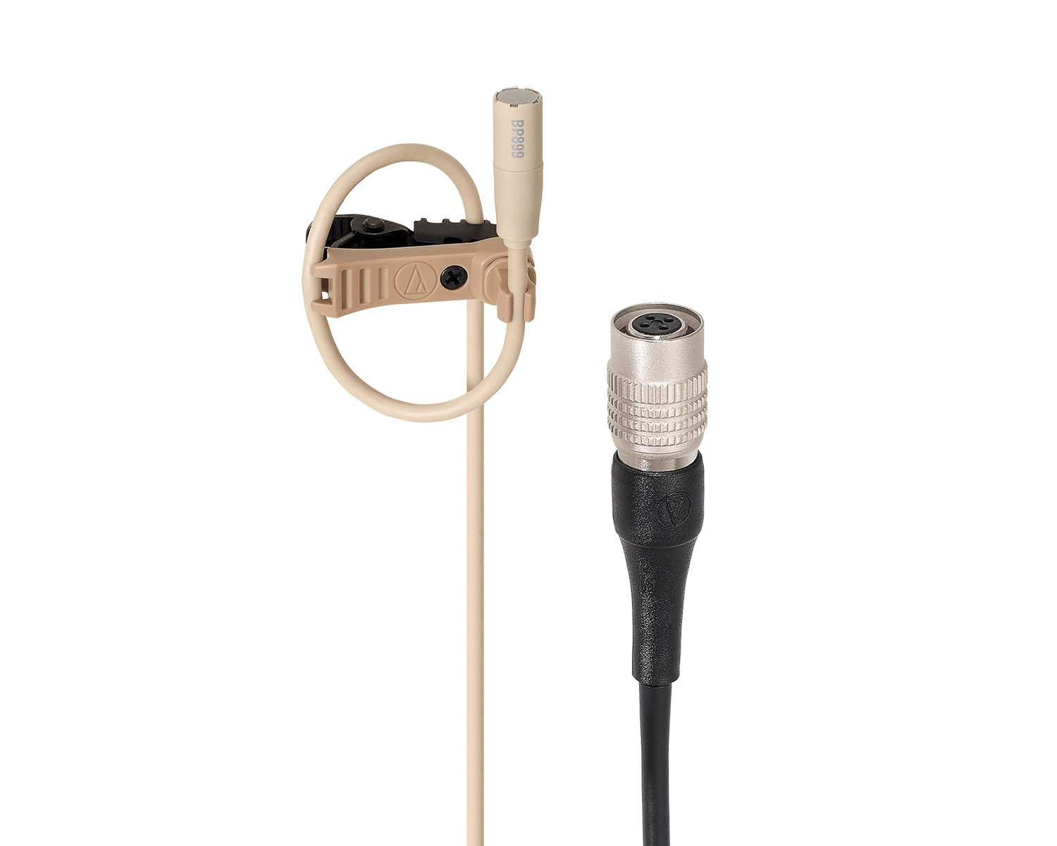 AUDBP899CWTH - Audio Technica BP899cW TH Submini Omni Condenser Lavalier Mic cW Plug Beige Image 1