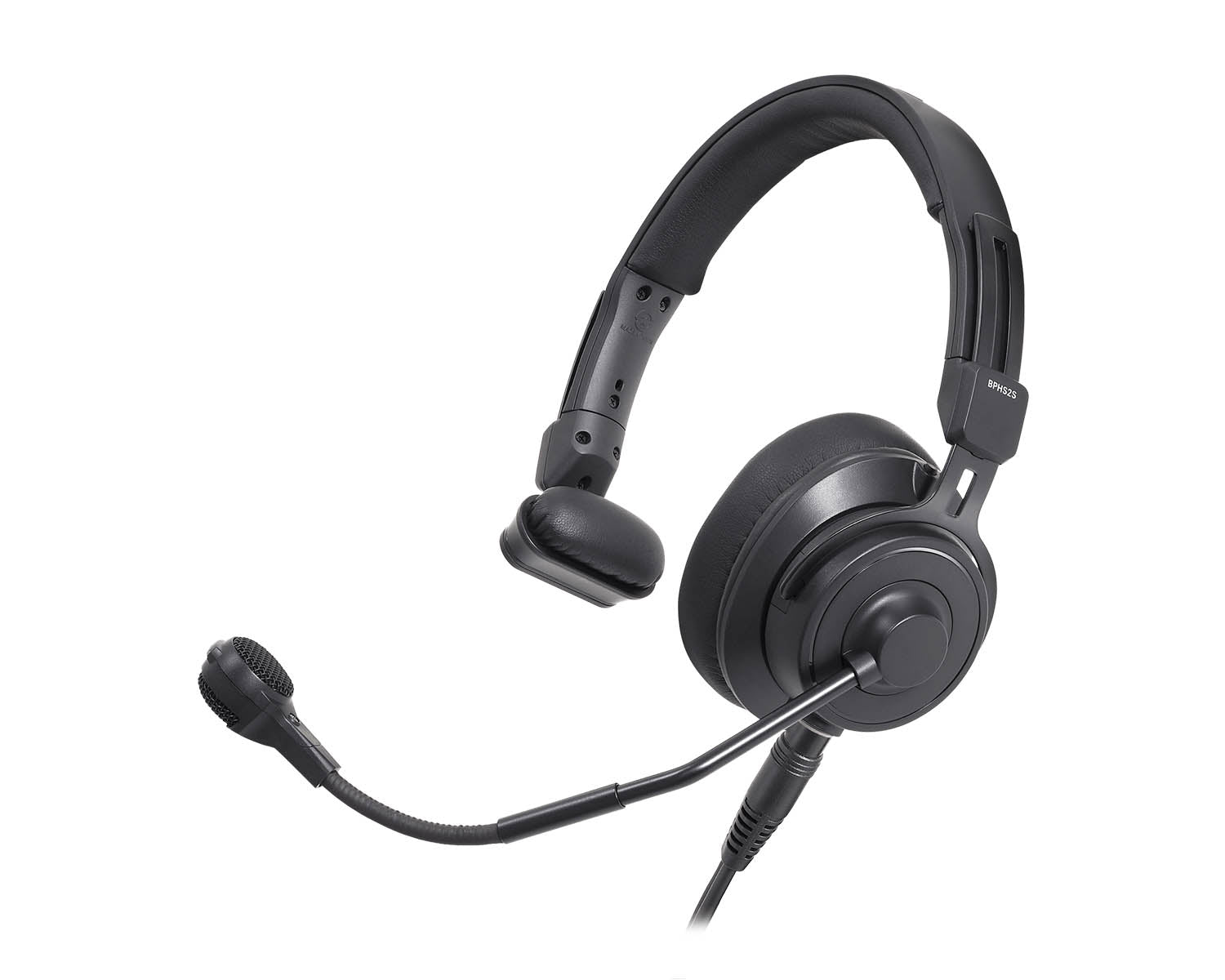 AUDBPHS2SUT - Audio Technica BPHS2S UT Single Ear Broadcast Headset Dynamic Mic Unterminated Image 1