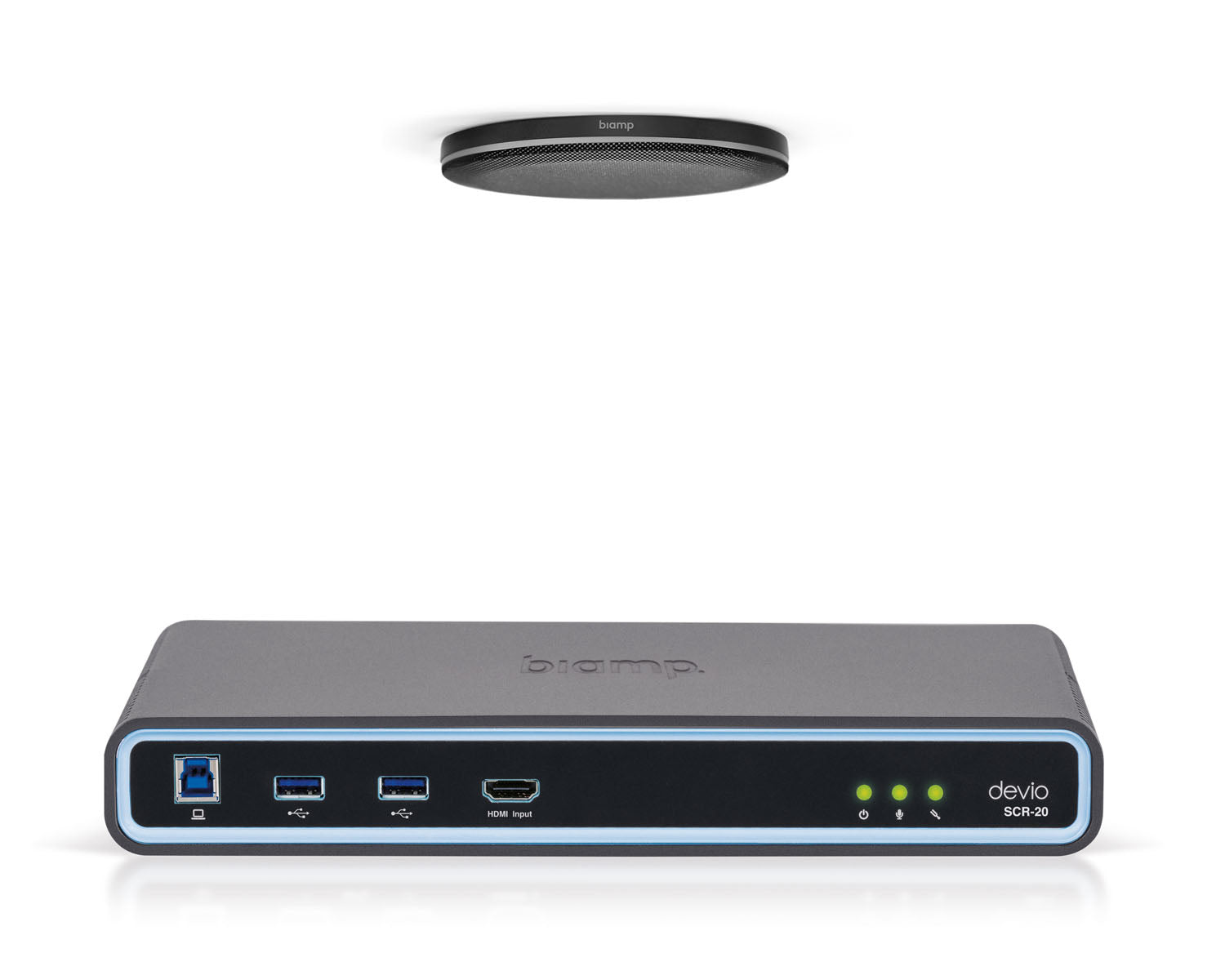 BIADSCR20CXB - Biamp Devio SCR 20CX Conferencing Hub 1x SCR 20 and 1x TCM XEX Black Image 1