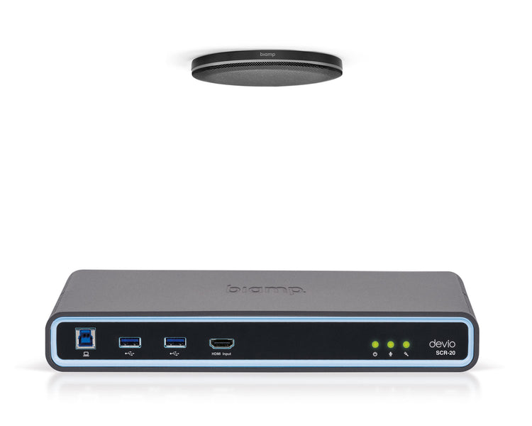 BIADSCR20CXB - Biamp Devio SCR 20CX Conferencing Hub 1x SCR 20 and 1x TCM XEX Black Image 1
