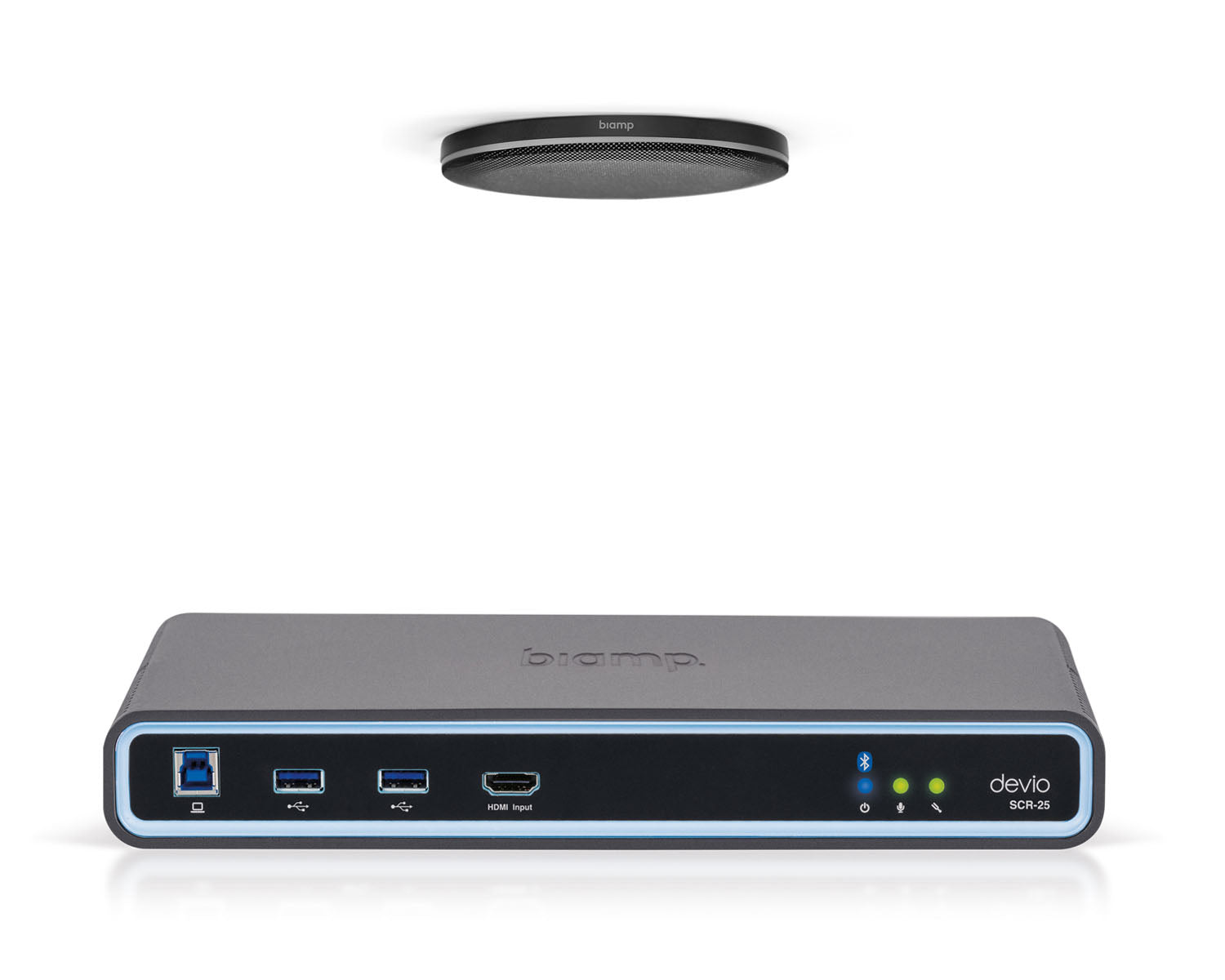 BIADSCR25CXB - Biamp Devio SCR 25CX Conferencing Hub 1x SCR 25 and TCM XEX Black Image 1
