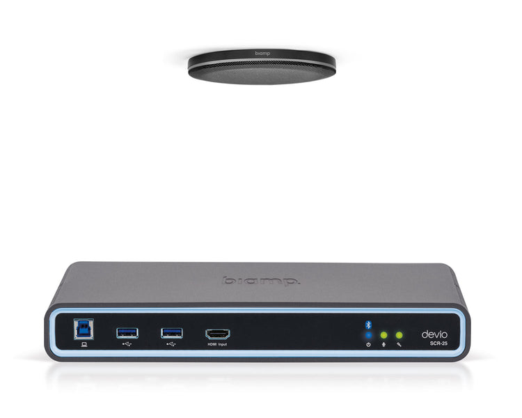 BIADSCR25CXB - Biamp Devio SCR 25CX Conferencing Hub 1x SCR 25 and TCM XEX Black Image 1