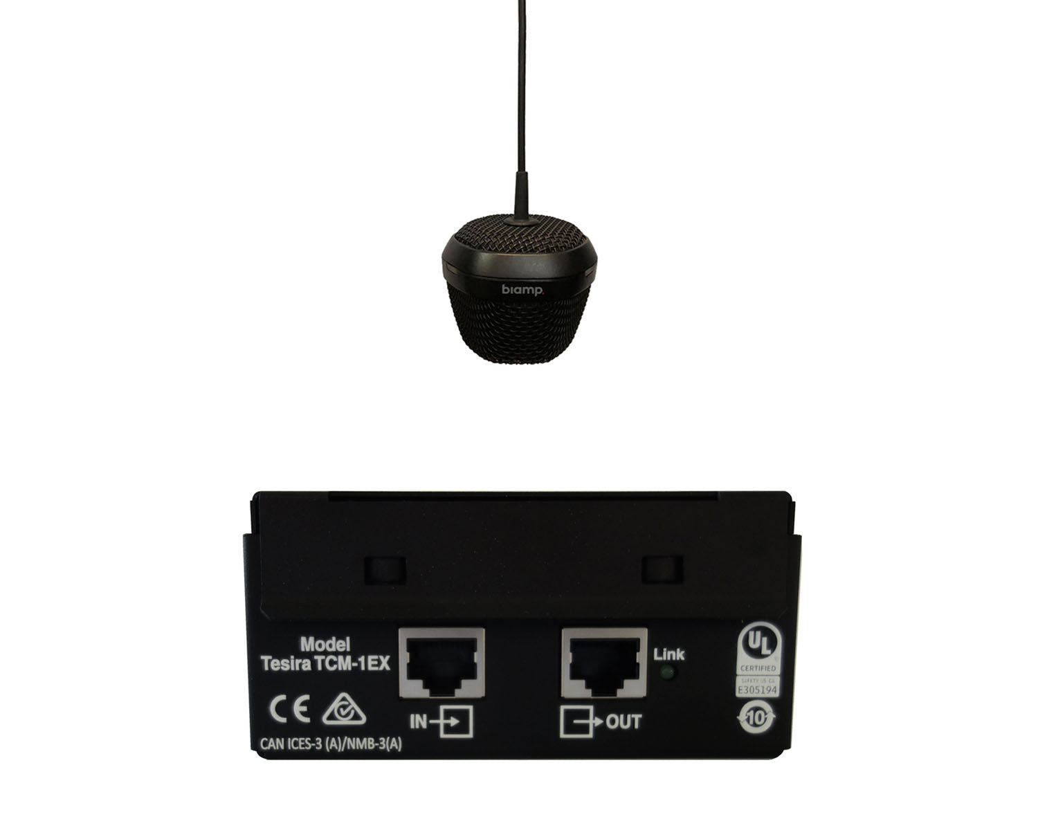 BIAPTCM1EX - Biamp Parle TCM 1EX Expansion Pendant AVB Beamtracking Microphone Black Image 1