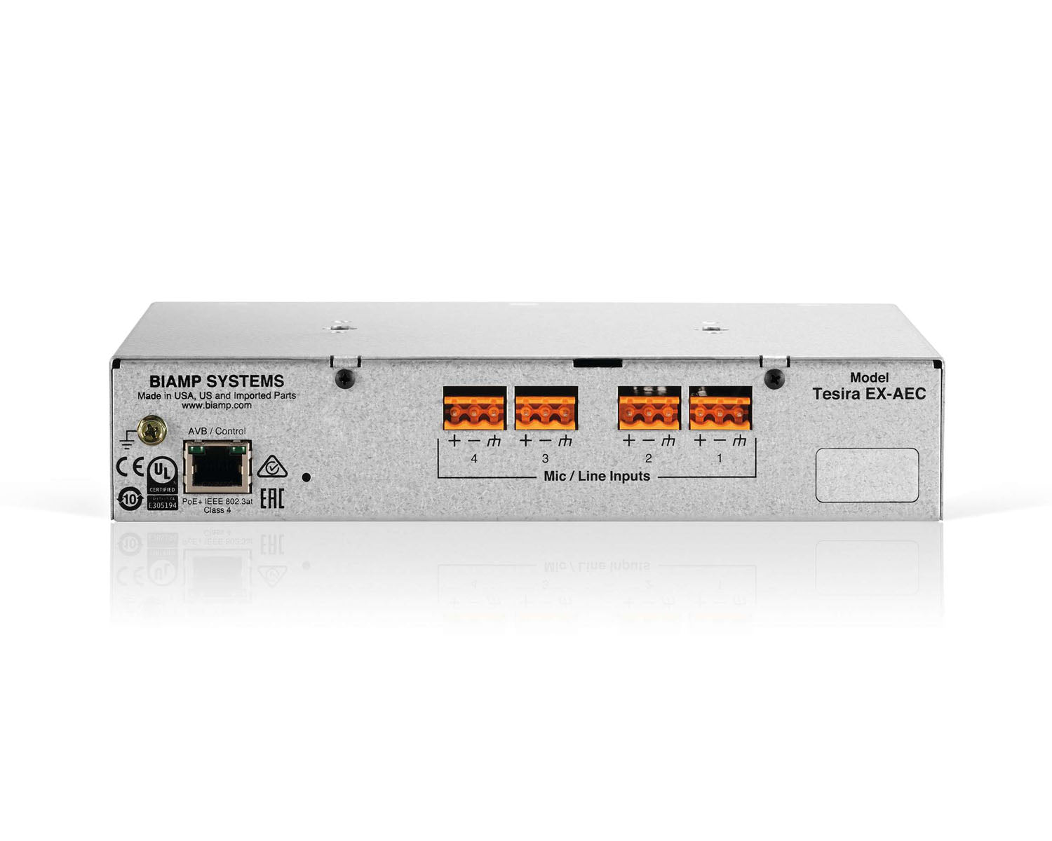 BIATSEXAEC - Biamp Tesira EX AEC Half Rack Expander 4x Mic or Line Inputs with AEC Image 2