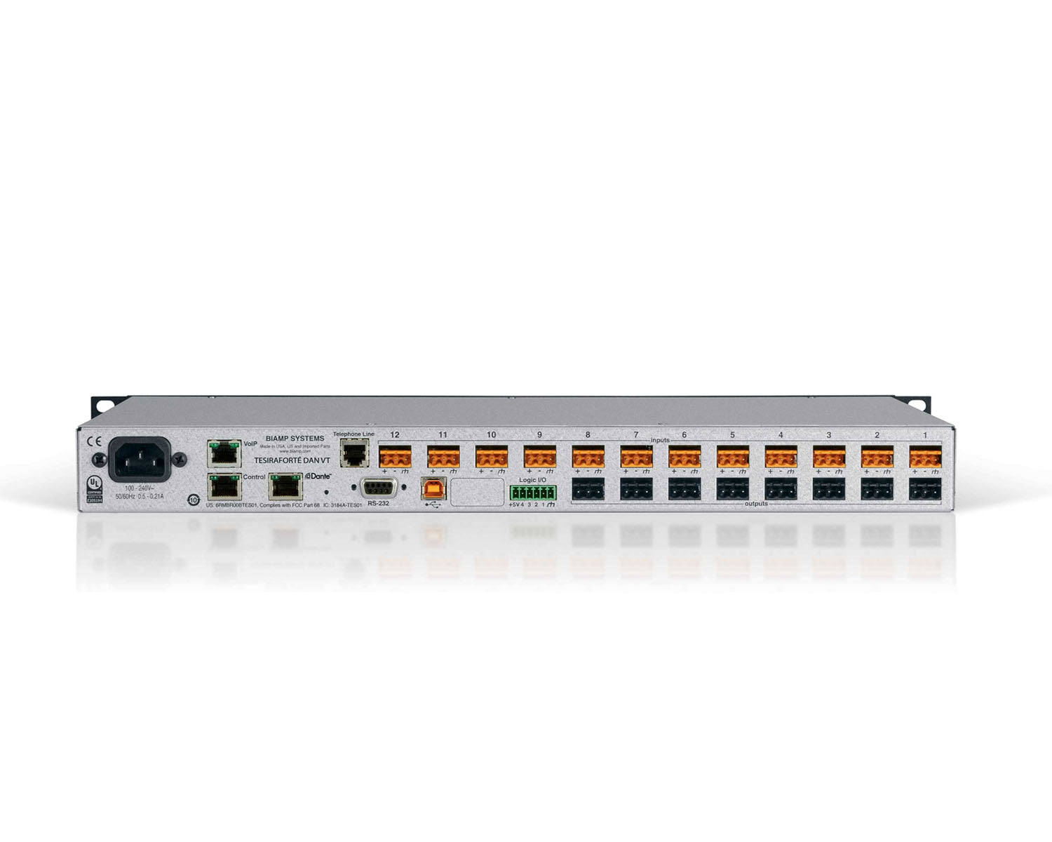 BIATSFVTDAN - Biamp TesiraFORTE DAN VT Dante Fixed I or O DSP 12AEC in or 8out or 2ch VoIP Image 2