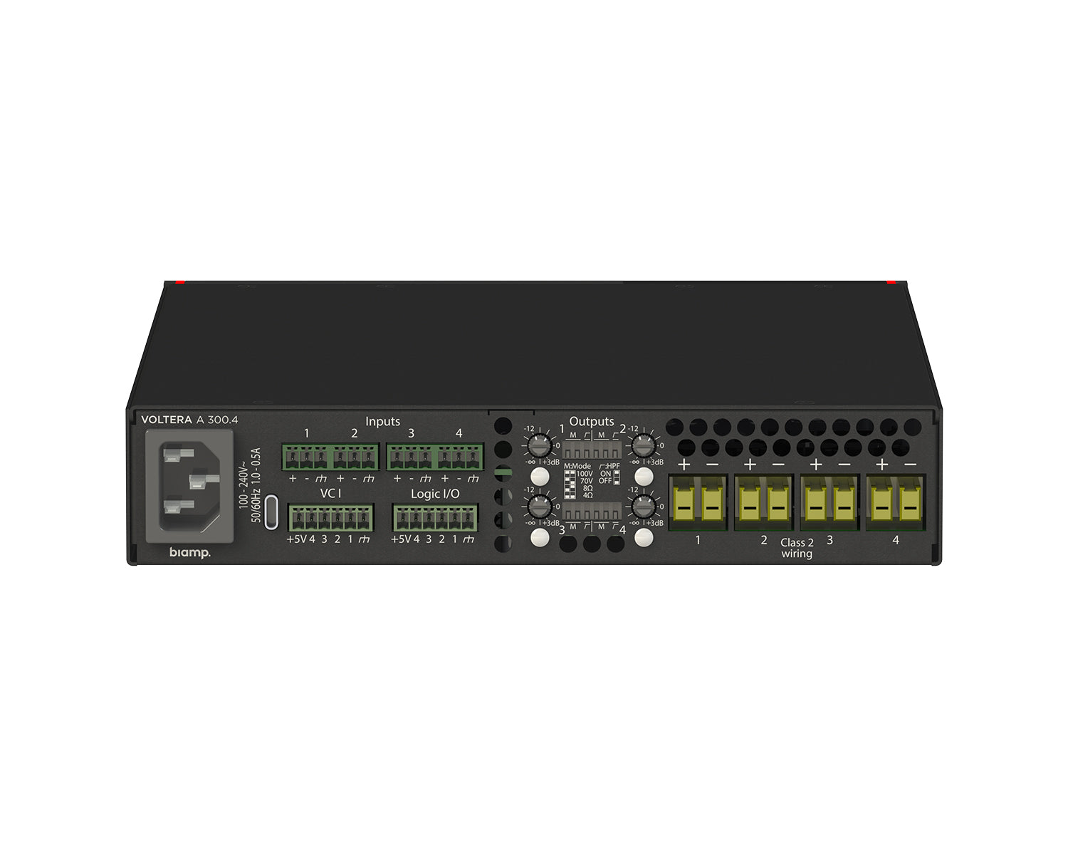 BIAVOLTA3004 - Biamp Voltera A 300.4 Compact Power Amp 4x75W Half Rack Image 2
