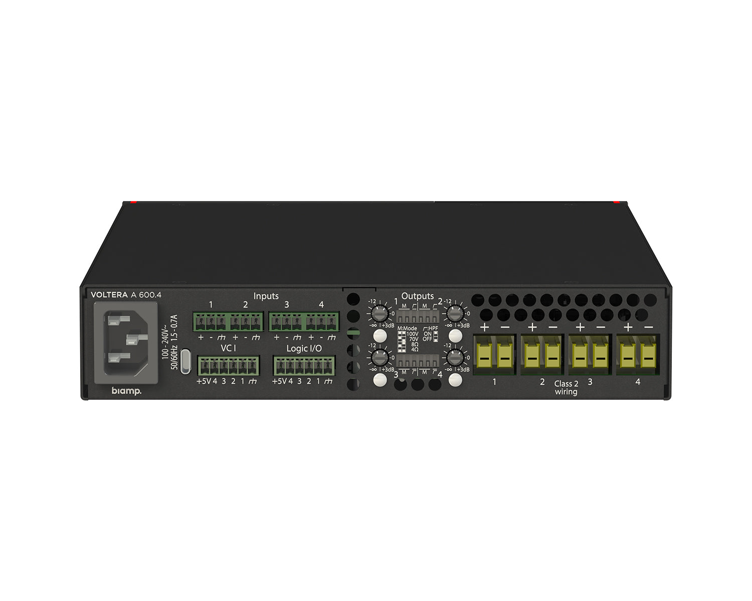 BIAVOLTA6004 - Biamp Voltera A 600.4 Compact Power Amp 4x150W Half Rack Image 2