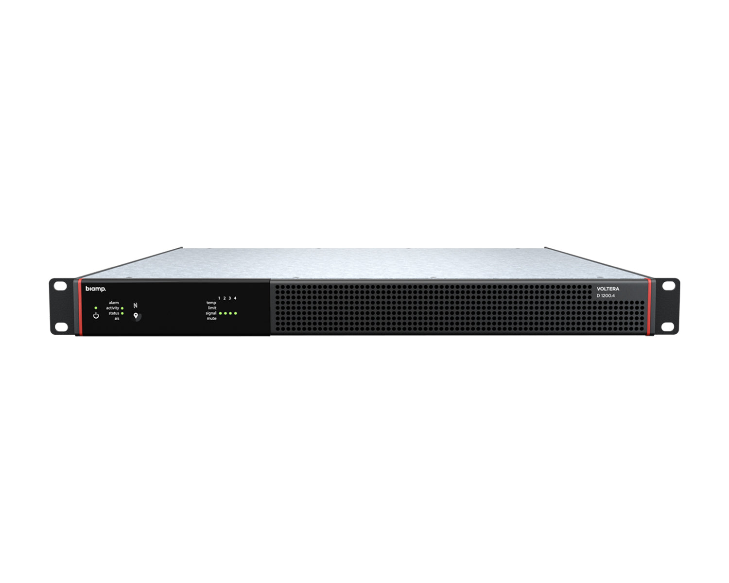 BIAVOLTD12004M - Biamp Voltera D 1200.4M Power Amplifier with DSP and Dante 4x300W 1U Image 1