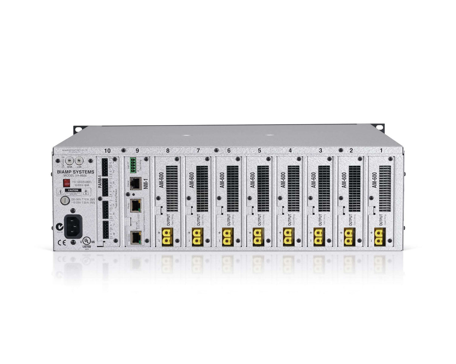 BIAVVA8600 - Biamp Vocia VA 8600 8x600W Digital Network Amplifier 70 or 100v 3U Image 2