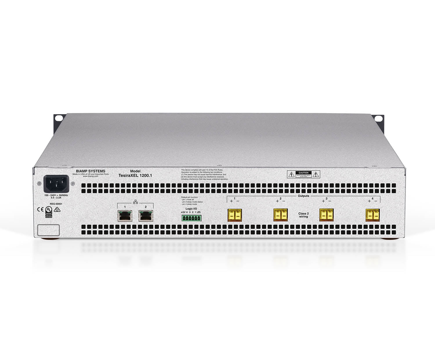 BIAXEL12001 - Biamp TesiraXEL 1200.1 4ch Digital Network Amplifier 70 or 100v 2U Image 2