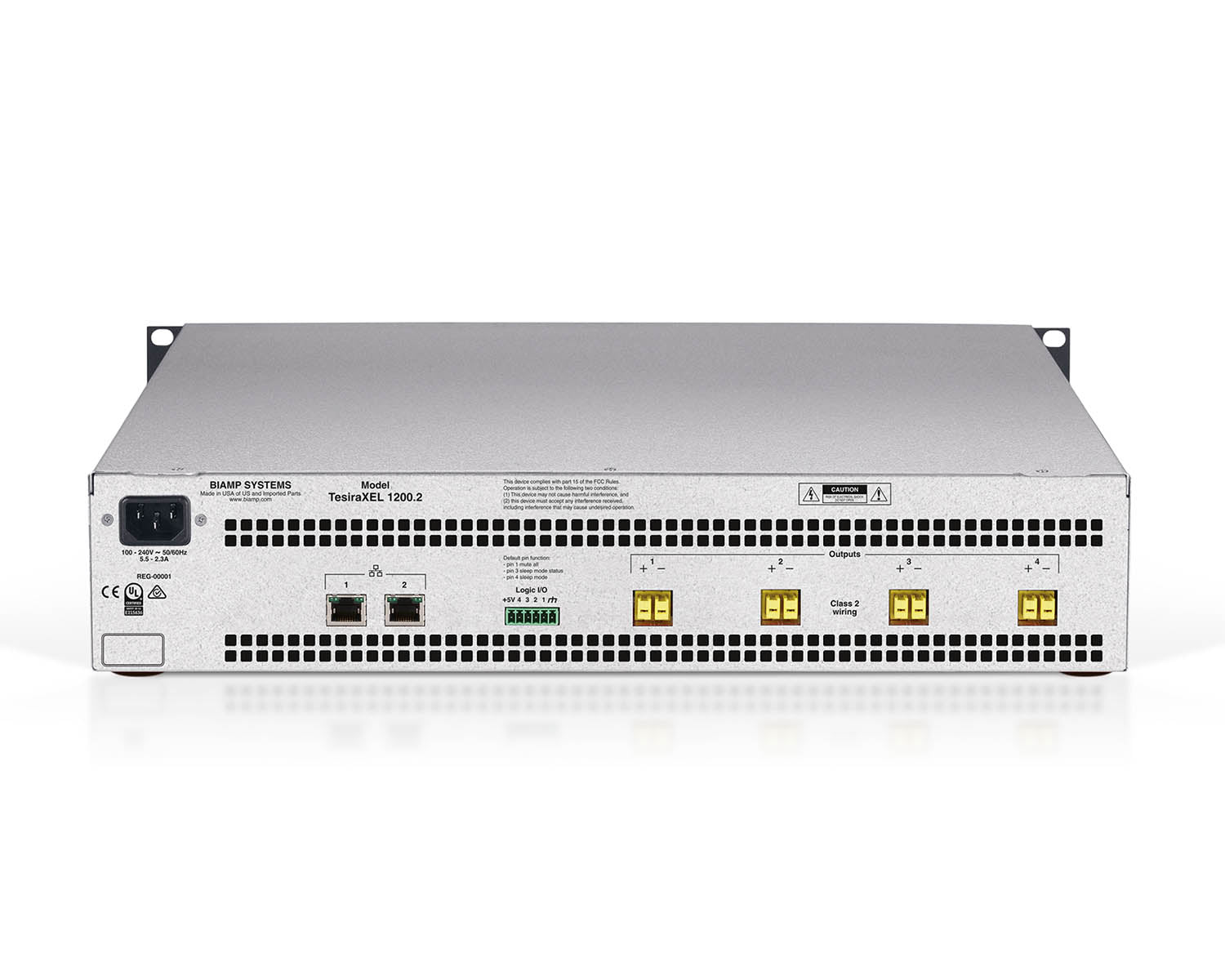 BIAXEL12002 - Biamp TesiraXEL 1200.2 4ch Digital Network Amplifier 70 or 100v 2U Image 2