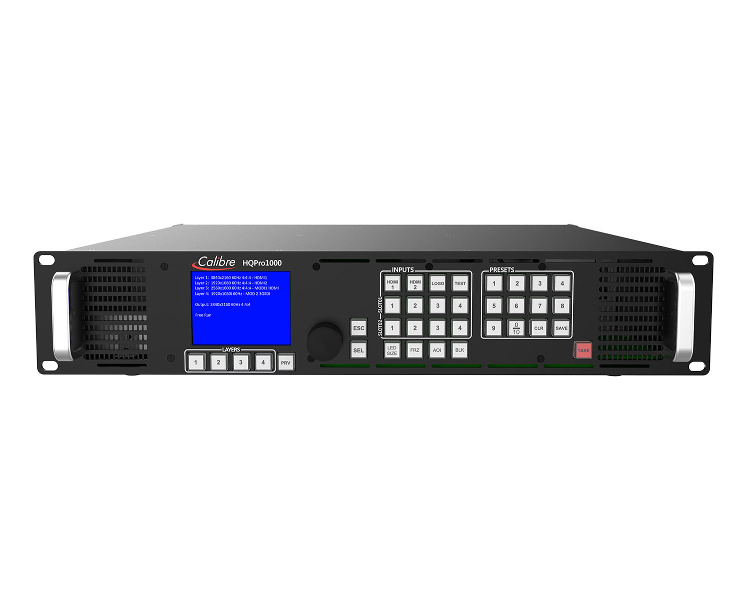 CALHQPRO1000 - Calibre HQPro1000 Scaler Switcher 2xHDMI and 2xHDMI or DP or 3GSDI Inputs 2U Image 1