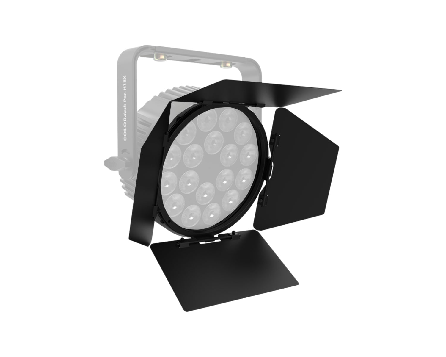 CHACDH18XBD - CHAUVET Professional COLORdash H18X Four Leaf Aluminium Barndoor Black Image 2