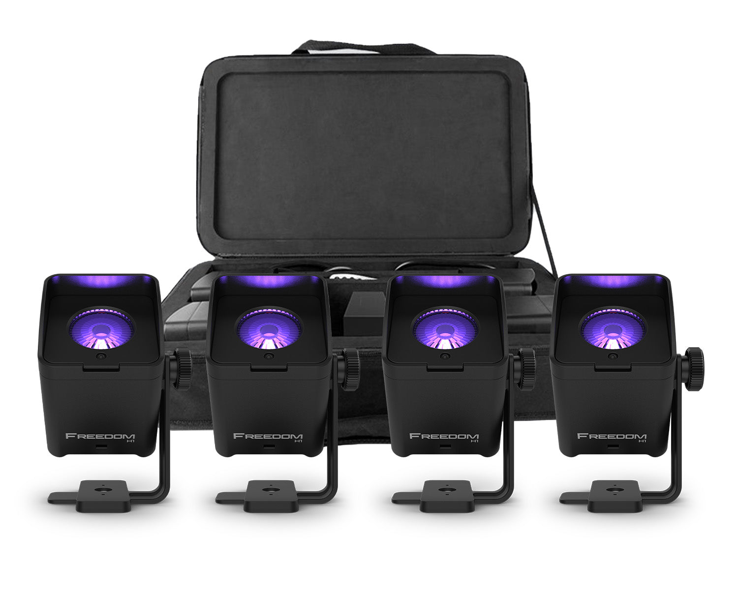 CHAFH1X4 - CHAUVET DJ Freedom H1 PACK OF 4 Battery Washlight 10W RGBAW and UV BLACK Image 1
