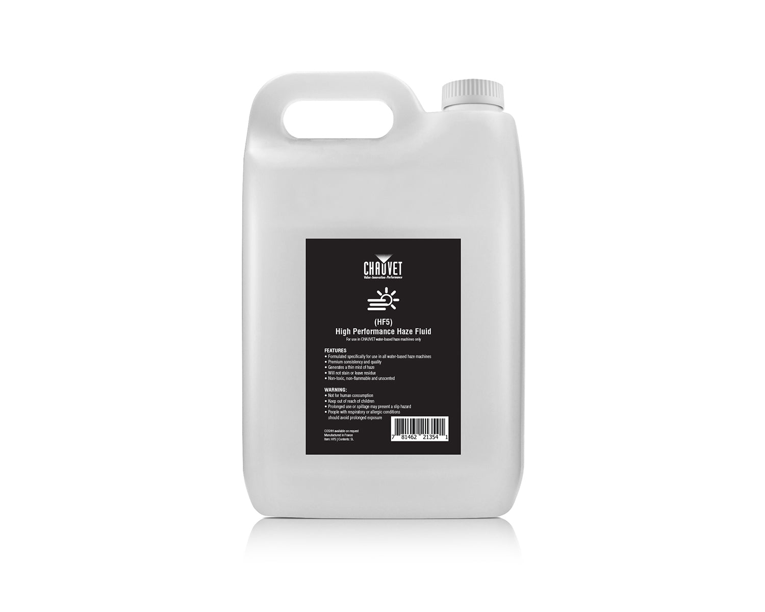CHAHF5S - CHAUVET DJ HF5 SINGLE 5 Litre Bottle High Performance Hazer Fluid Image 1