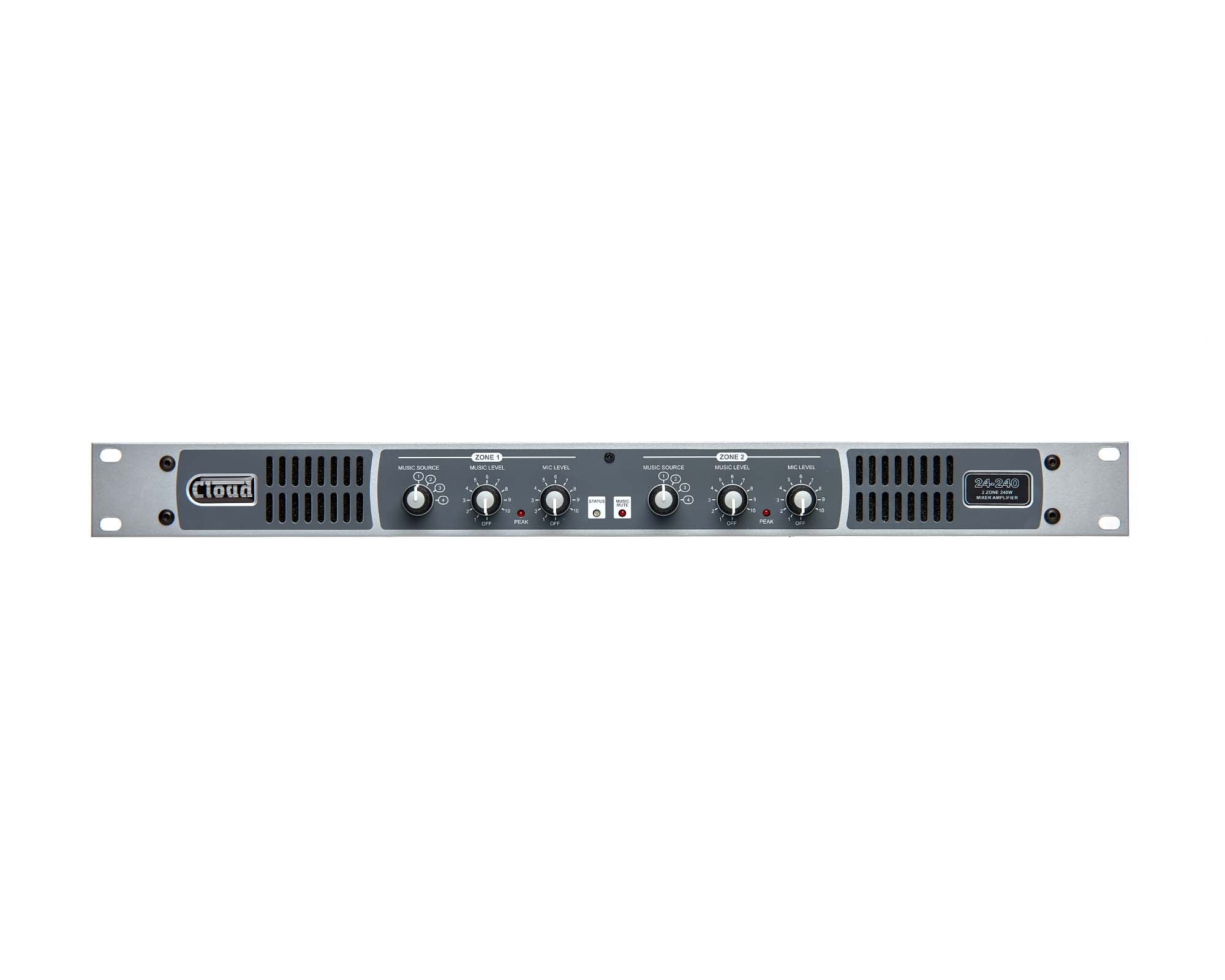 CLO24240 - Cloud 24 240 2 Zone Mixer Amplifier 5 Input 2x240W 4 or 8ohm 100V RS232 1U Image 1
