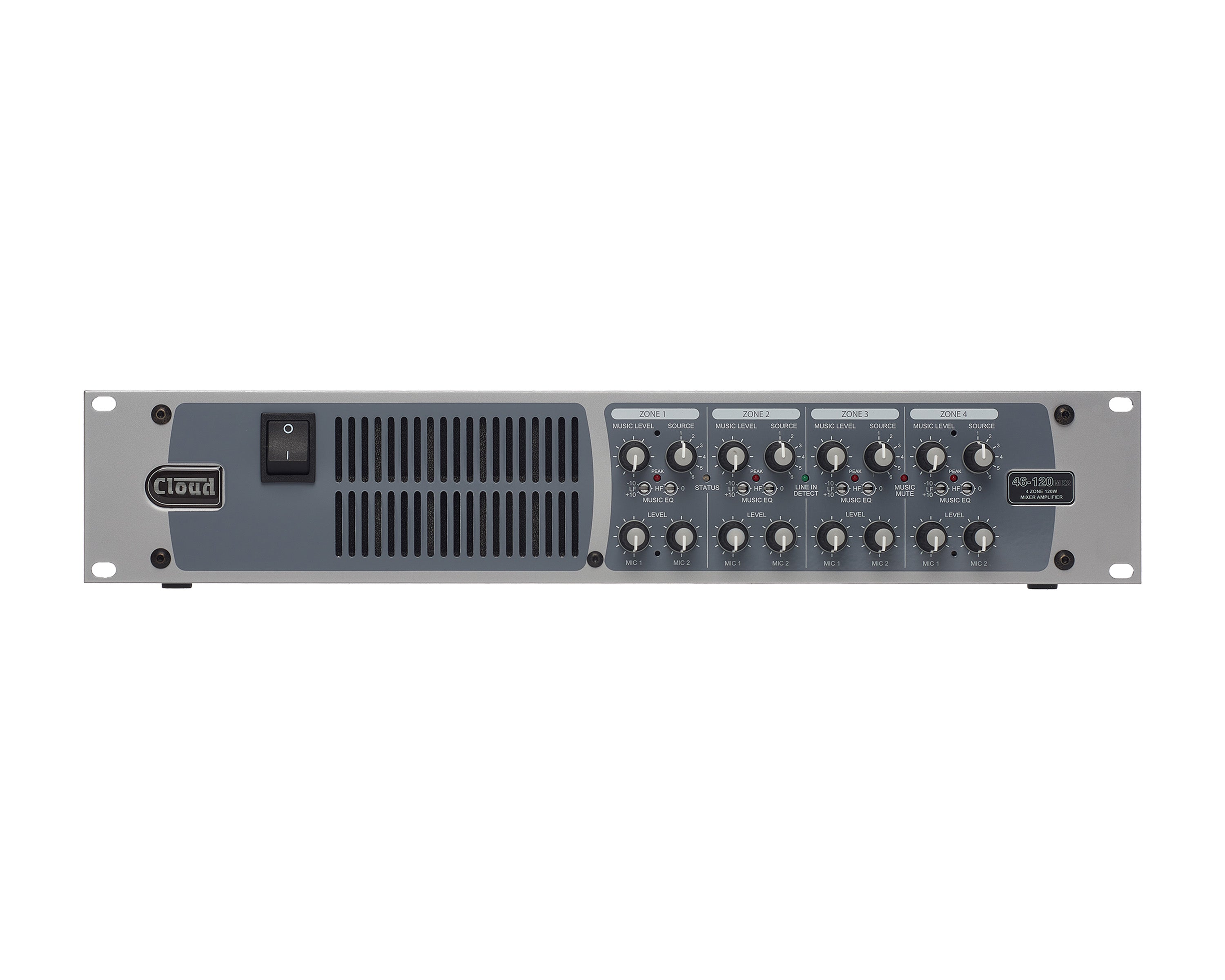 CLO46120MK2 - Cloud 46 120 MK2 4 Zone Mixer Amp 6 Line or 2 Mic I or P 4x120W 4ohm or 100V 2U Image 1
