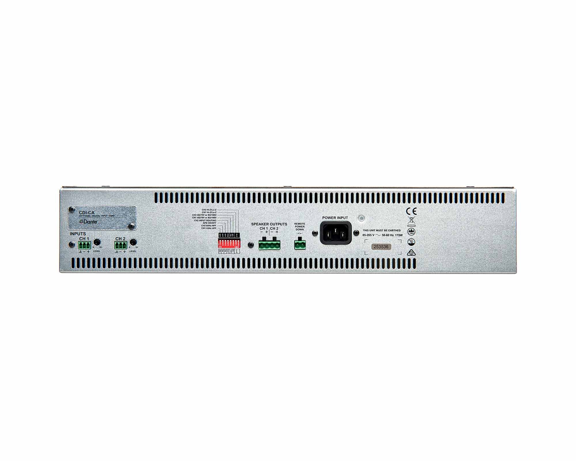 CLOCA2250 - Cloud CA2250 Auto Power Sharing Amplifier 4ohm or 8ohm 100V 2x250W 2U Image 3