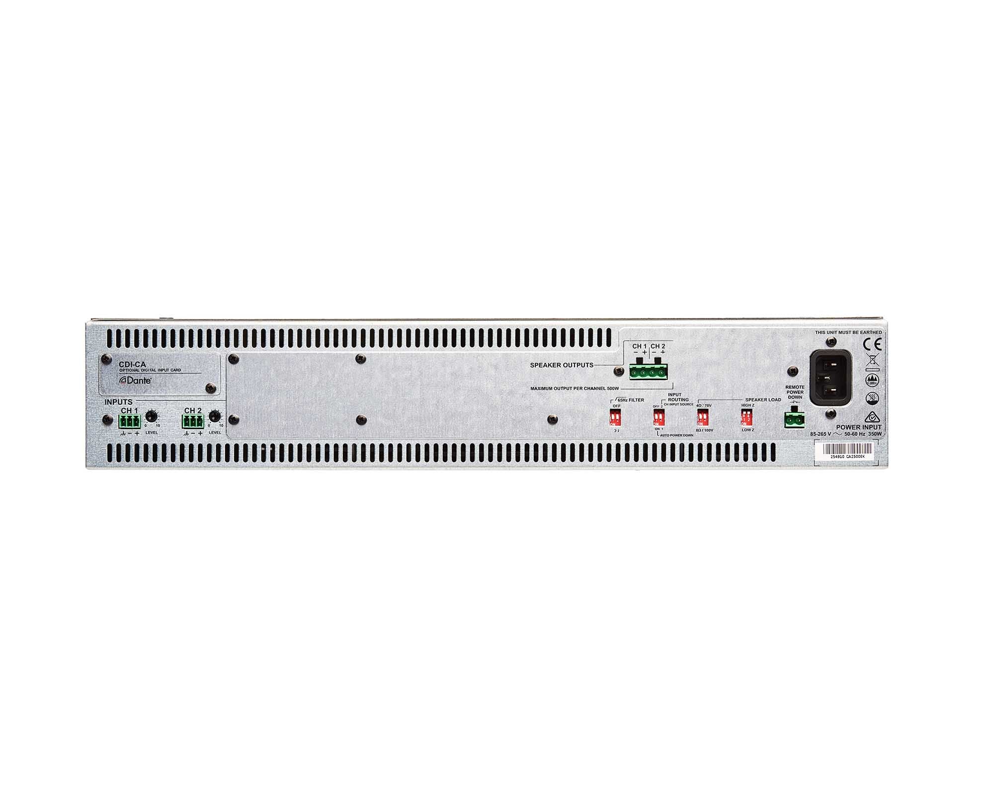 CLOCA2500 - Cloud CA2500 Power Amplifier 4ohm or 8ohm 100V 2x500W 2U Image 3