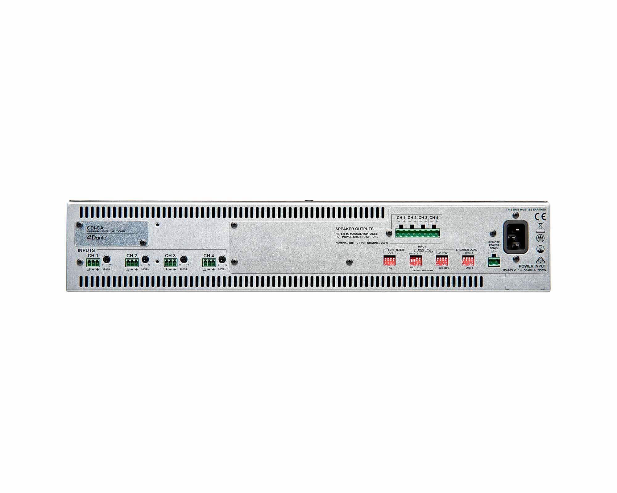 CLOCA4250 - Cloud CA4250 Auto Power Sharing Amplifier 4ohm or 8ohm 100V 4x250W 2U Image 3