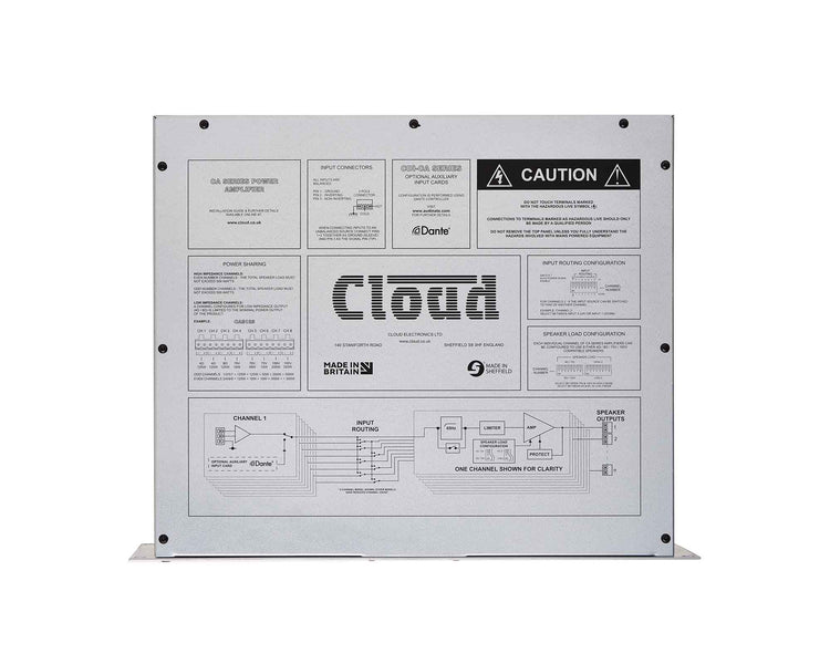CLOCA6160 - Cloud CA6160 Auto Power Sharing Amplifier 4ohm or 8ohm 100V 6x160W 2U Image 2