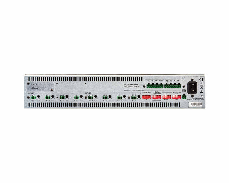 CLOCA8125 - Cloud CA8125 Auto Power Sharing Amplifier 4ohm or 8ohm 100V 8x125W 2U Image 2