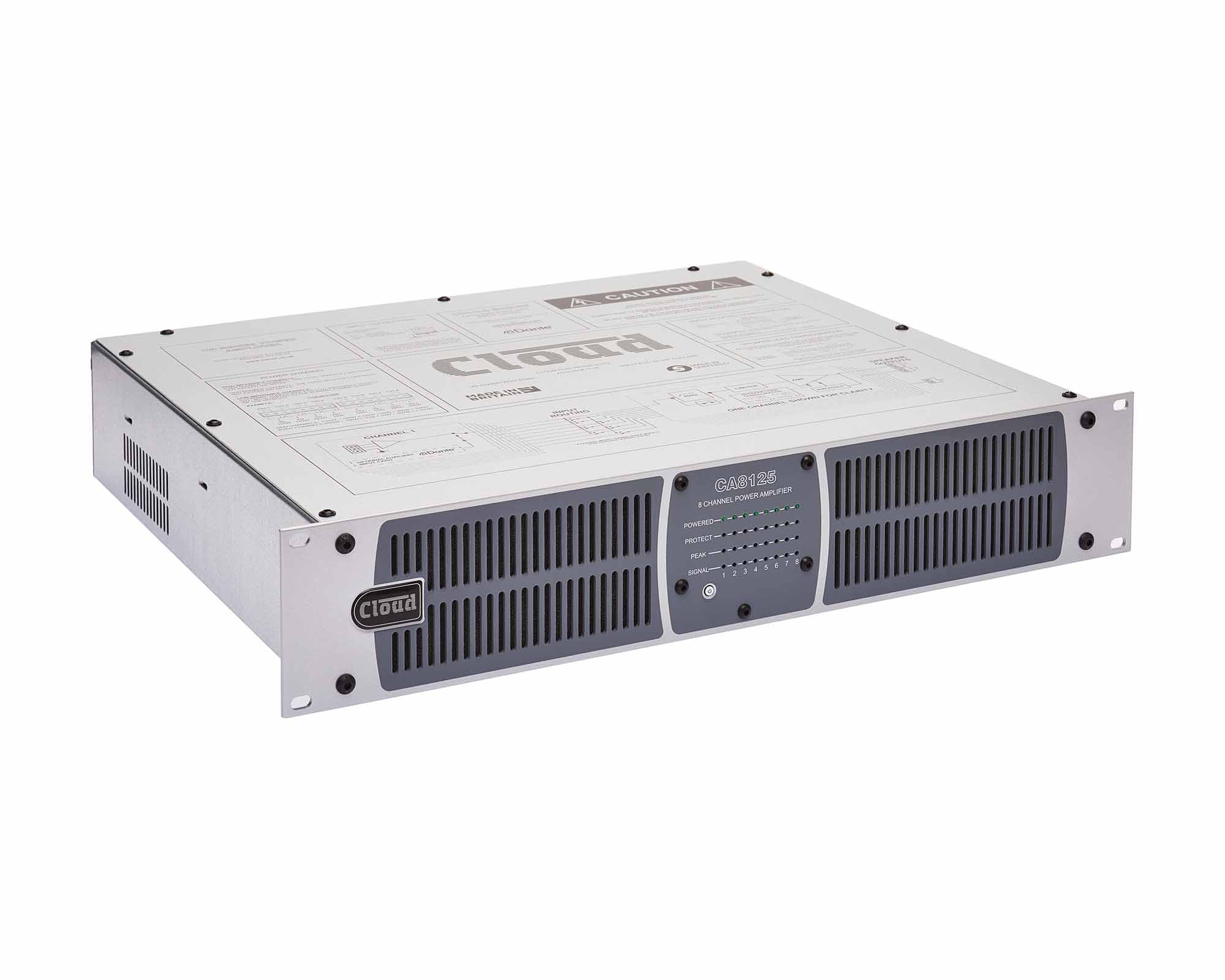 CLOCA8125 - Cloud CA8125 Auto Power Sharing Amplifier 4ohm or 8ohm 100V 8x125W 2U Image 3