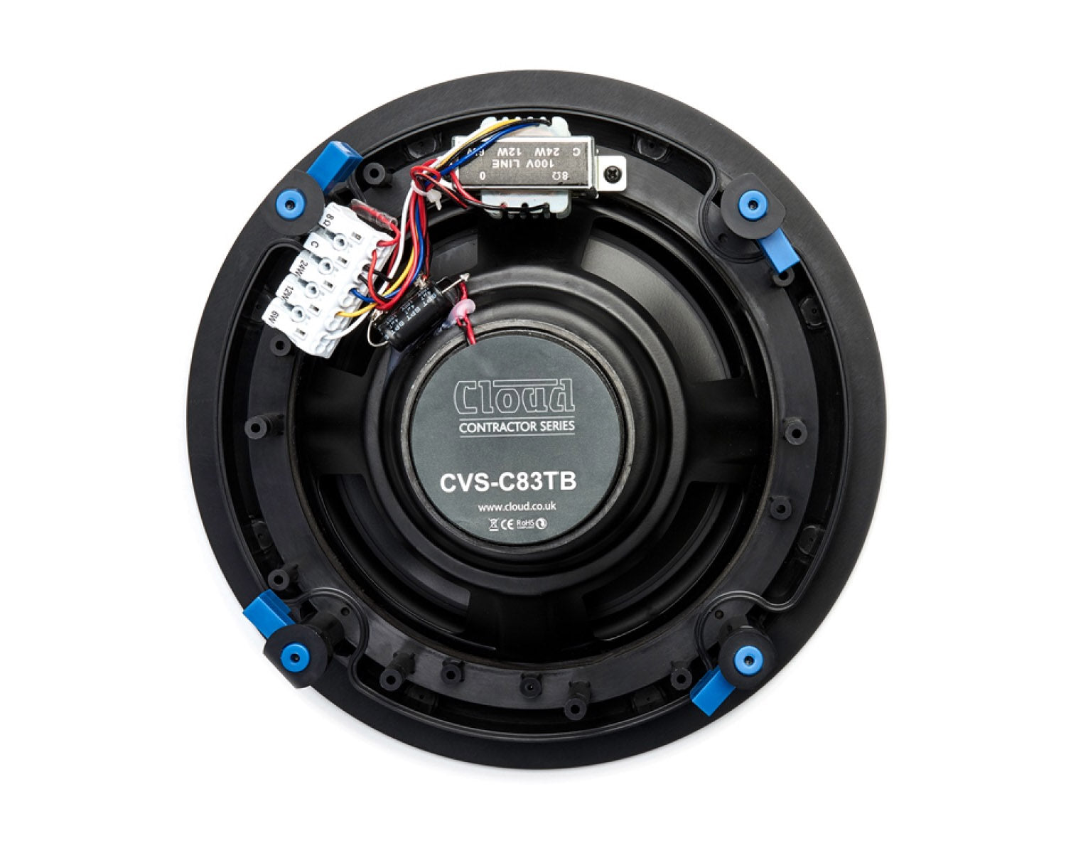 CLOCVSC83TB - Cloud Contractor CVS C83TB 8inch Ceiling Speaker 8ohm or 100V with Magnetic Grille Black Image 2