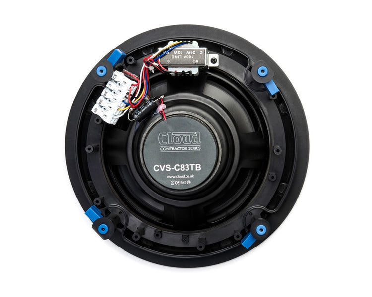 CLOCVSC83TB - Cloud Contractor CVS C83TB 8inch Ceiling Speaker 8ohm or 100V with Magnetic Grille Black Image 2