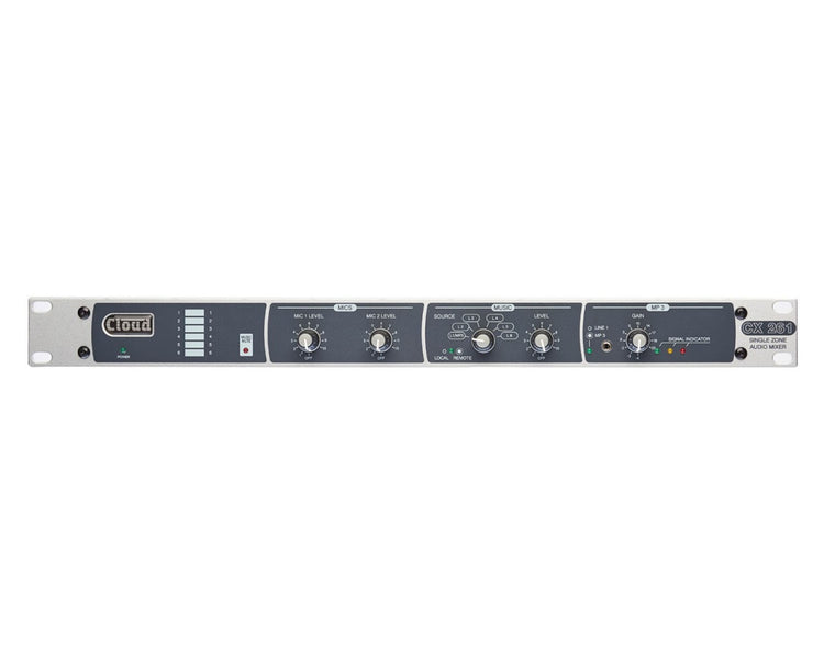 CLOCX261 - Cloud CX261 Single Zone Mixer 6 Line and Mic and 3.5mm MP3 Input 1U Image 1