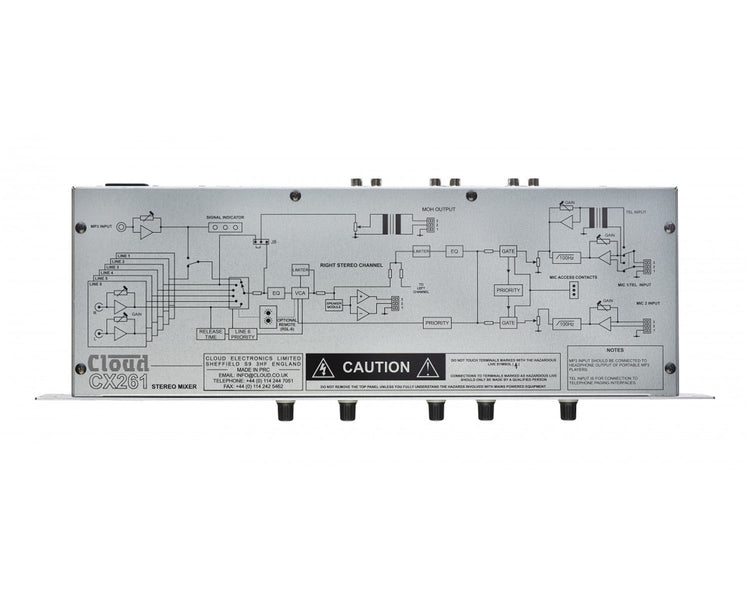 CLOCX261 - Cloud CX261 Single Zone Mixer 6 Line and Mic and 3.5mm MP3 Input 1U Image 3