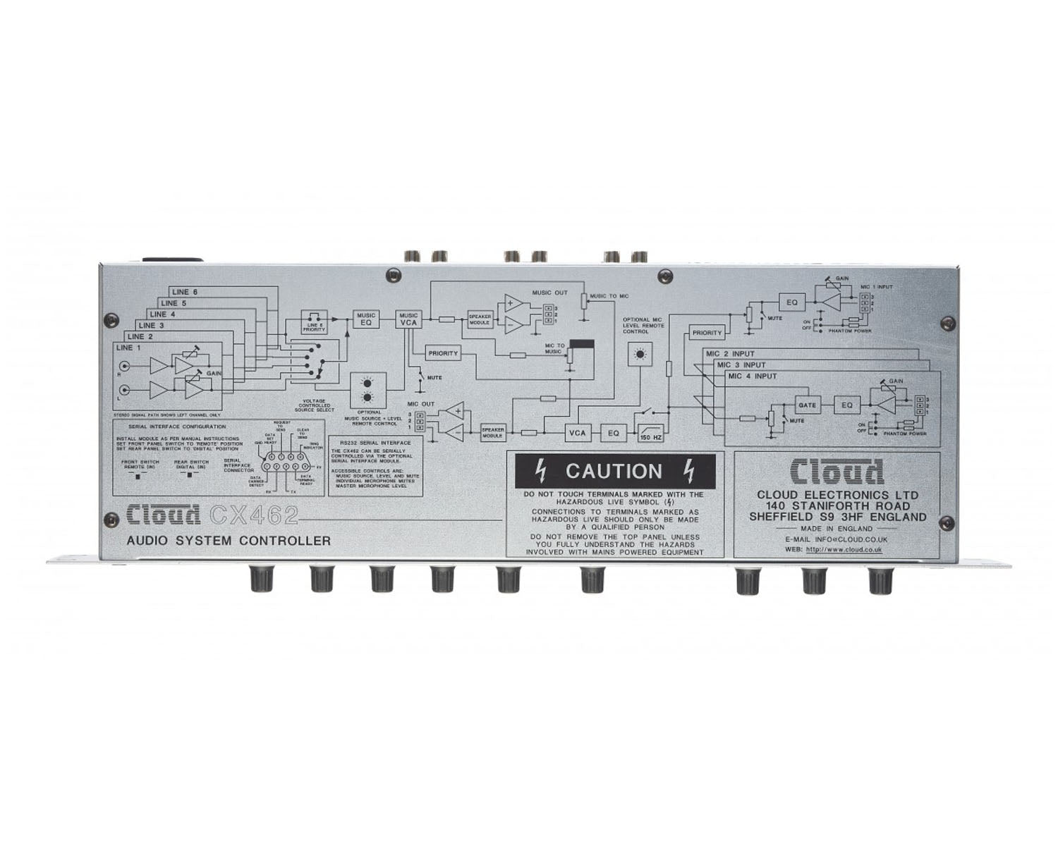 CLOCX462 - Cloud CX462 6 Line or 4 Mic Input Audio System Controller 1U Image 3