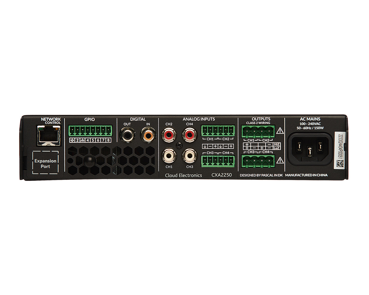CLOCXA2250EK - Cloud CXA2250 Digital Amplifier 2x250W(100V 4x125W(LowZ) DSP or Ethernet Image 2