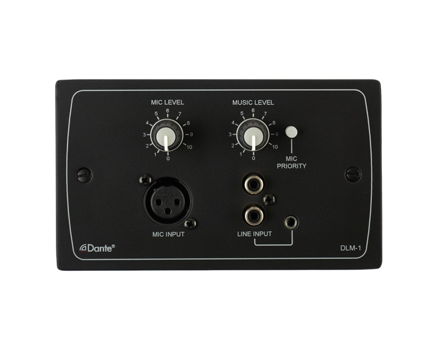 CLODLM1B - Cloud DLM 1B DANTE Remote Line or Mic Active Input Wall Plate Black Image 1