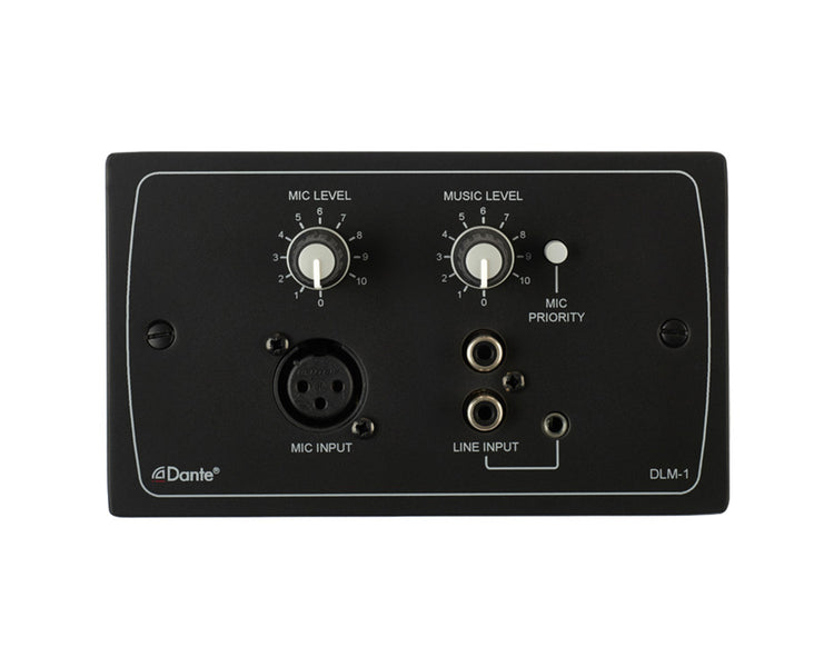 CLODLM1B - Cloud DLM 1B DANTE Remote Line or Mic Active Input Wall Plate Black Image 1