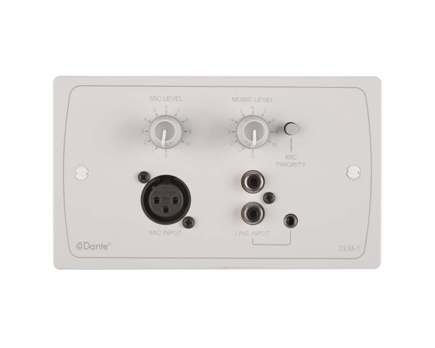 CLODLM1W - Cloud DLM 1W DANTE Remote Line or Mic Active Input Wall Plate White Image 1