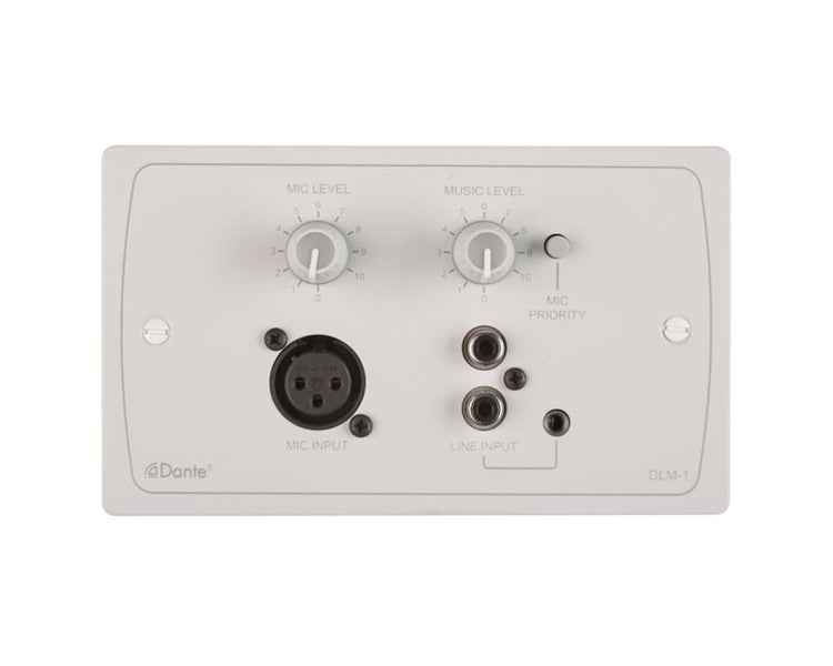CLODLM1W - Cloud DLM 1W DANTE Remote Line or Mic Active Input Wall Plate White Image 1